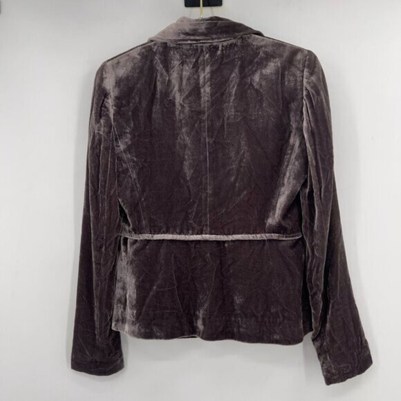 Tahari Brown Velvet Silk Blend Blazer Jacket Women’s Size M - Picture 5 of 11